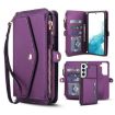 Galaxy S22 5G Wallet Detachable Leather Case with Lanyard, Dark Purple - 1