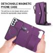 Galaxy S22 5G Wallet Detachable Leather Case with Lanyard, Dark Purple - 2