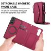 Samsung Galaxy S21 FE 5G Red Leather Wallet Phone Case with Lanyard - 2