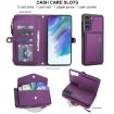 Galaxy S21 FE 5G Leather Wallet Case with Lanyard (Dark Purple) - 4