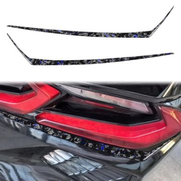 Forged Gold Foil Carbon Fiber Taillight Stickers for Corvette C8 2020+ - 1