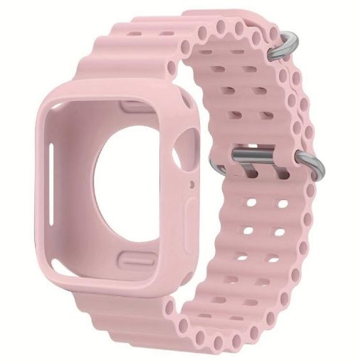 Apple Watch Series 10 46mm Pink Ocean Silicone Band & Case - 1