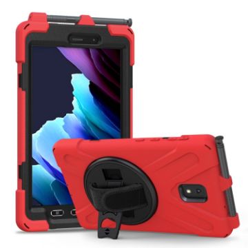 Red Shockproof Case for Galaxy Tab Active 3 T570/T575, Straps Included - 1