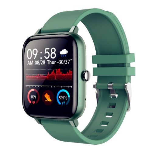 P6 1.54" IP68 Waterproof Smartwatch, Bluetooth Call & Monitoring Green - 1