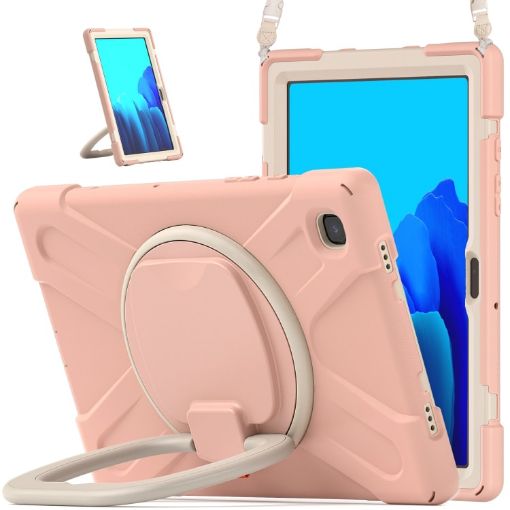 Galaxy Tab A7 10.4 2020 Case with Holder & Strap, Rose Gold - 1