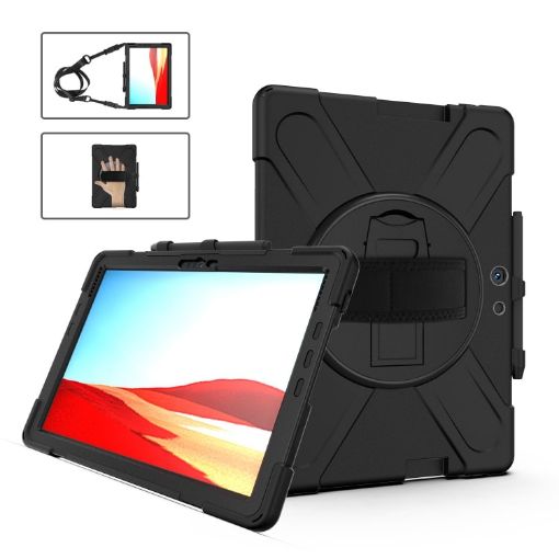 Shockproof Silicone Protective Case for Surface Pro X with Straps - 1