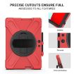 Red Shockproof Case for Microsoft Surface Pro X with Strap & Holder - 6