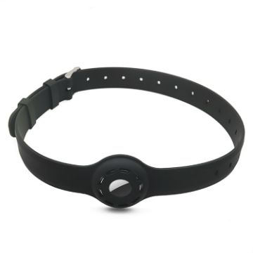 Shockproof Silicone Pet Collar Case for AirTag (Black) - 1