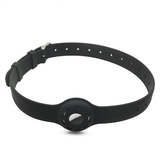 Shockproof Silicone Pet Collar Case for AirTag (Black) - 1