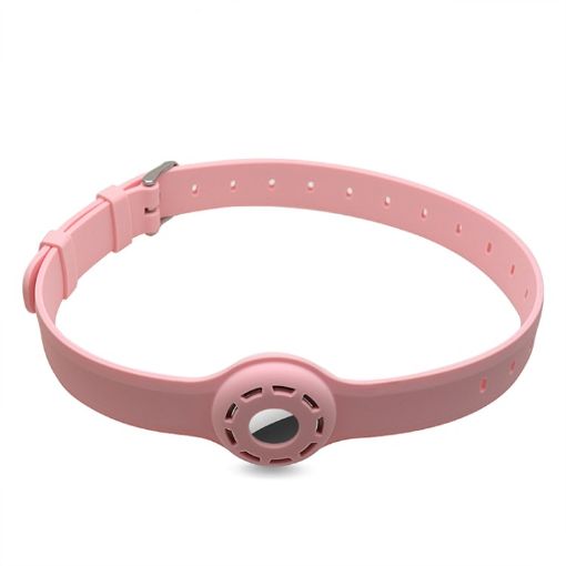 Shockproof Silicone Pet Collar Cover Case for AirTag (Pink) - 1