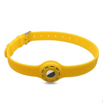 Yellow Shockproof Silicone Pet Collar Cover Case for AirTag - 1