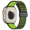 Magnetic Buckle Silicone Band for Apple Watch 46/49/45/44mm (Black Lime) - 4