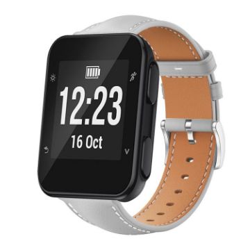 Garmin Forerunner 35/30/35j Grey Leather Watch Band 20mm - 1
