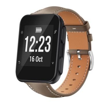 Garmin Forerunner 35/30/35j Black Fine Leather Watch Band 20mm - 1