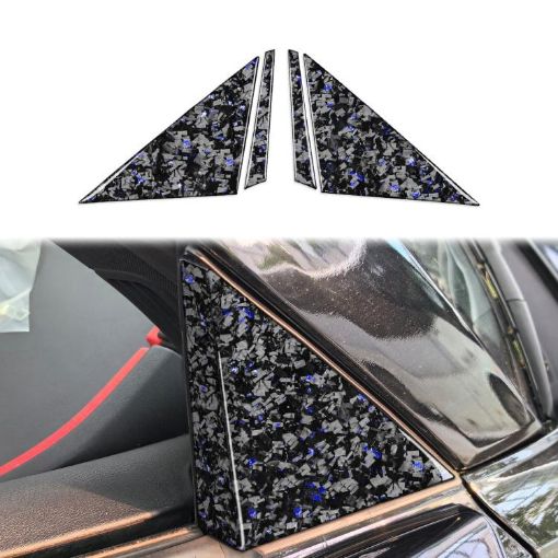 Carbon Fiber A-pillar Stickers for Corvette C8 2020+, 4pcs Set - 1