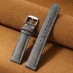 22mm Grey Retro Crazy Horse Leather Watch Band by xDfind - 2
