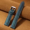 22mm Blue Retro Crazy Horse Leather Watch Band - 2