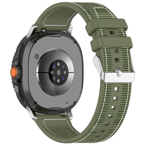 Samsung Galaxy Watch 8/8 Classic Hybrid Nylon Silicone Band Green - 1