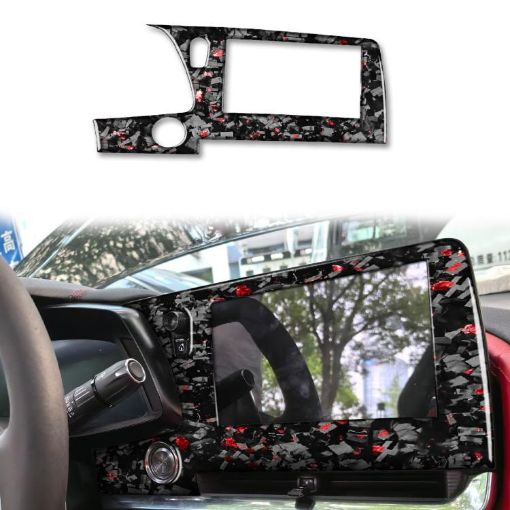 Chevrolet Corvette C8 Red Carbon Fiber Screen Frame Sticker 2020- - 1