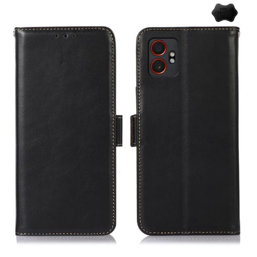 Samsung Galaxy XCover7 Pro Leather RFID Case, Black - 1