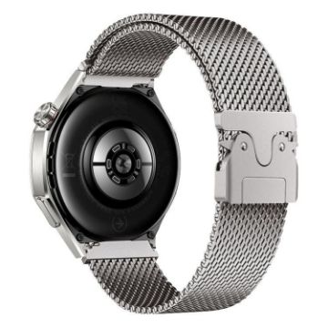 20mm Silver Milanese Mesh Watch Band with Parachute Buckle - 1