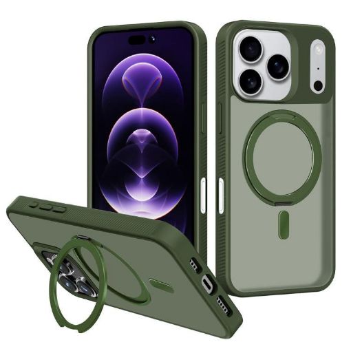 iPhone 17 Pro Kalebol MagSafe Case - Rotating Holder, Deep Green - 1