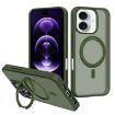 iPhone 16 MagSafe Rotating Holder PC Hybrid TPU Case (Deep Green) - 1