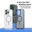 iPhone 16 MagSafe Rotating Holder PC Hybrid TPU Case (Deep Green) - 2