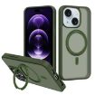 For iPhone 14 MagSafe Kalebol Rotating Holder Case (Deep Green) - 1