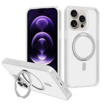 iPhone 14 Pro Max Kalebol MagSafe Rotating White Hybrid Case - 1