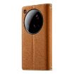 Xiaomi 15 Ultra Brown Leather Wallet Phone Case with Strap - 3