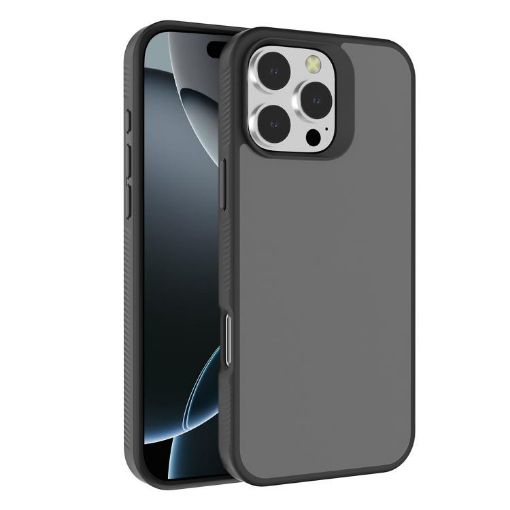 Kalebol Frosted PC Hybrid TPU Case for iPhone 16 Pro Max (Black) - 1