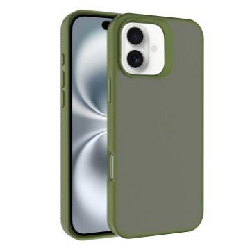 iPhone 16 Deep Green Kalebol Frosted PC Hybrid TPU Case - 1