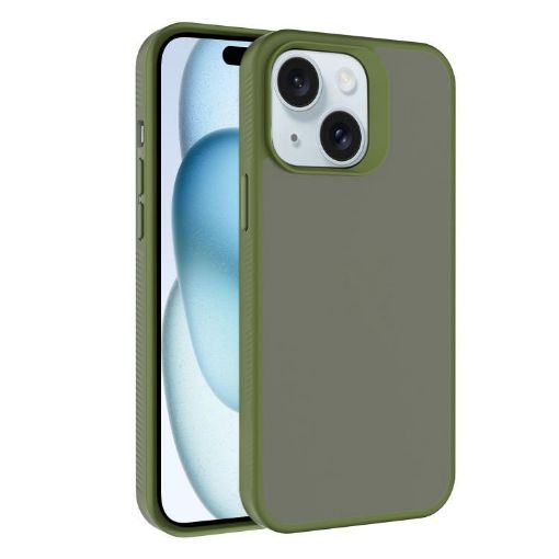 iPhone 15 Plus Kalebol Hybrid Frosted TPU Case (Deep Green) - 1