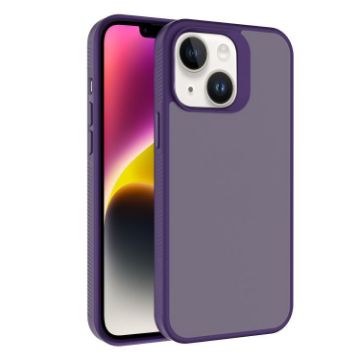 iPhone 14 Frosted PC Hybrid TPU Case in Dark Purple by Kalebol - 1