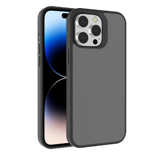 iPhone 14 Pro Max Kalebol Frosted PC TPU Case Black - 1
