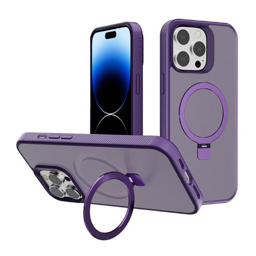 iPhone 14 Pro Dark Purple Kalebol MagSafe Holder Case - 1