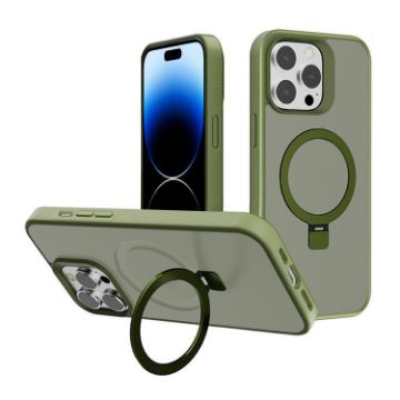 iPhone 14 Pro Max Frosted Deep Green MagSafe PC Case Holder - 1