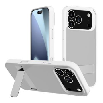 iPhone 17 Pro Max Kalebol Frosted Holder Hybrid Case (White) - 1