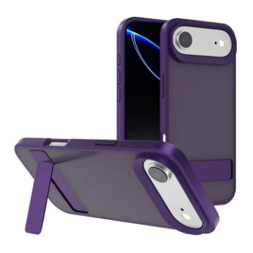 iPhone 17 Air Kalebol Frosted Holder Hybrid Case (Dark Purple) - 1