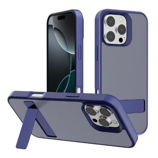 iPhone 16 Pro Kalebol Royal Blue Frosted Hybrid Phone Case - 1