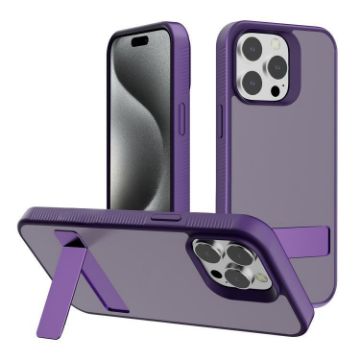 iPhone 15 Pro Max Kalebol Frosted Dark Purple Hybrid Case - 1