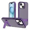iPhone 15 Kalebol Dark Purple Frosted Hybrid Phone Case Holder - 1