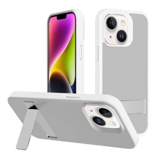 iPhone 14 Kalebol Frosted White Hybrid TPU Case Holder - 1