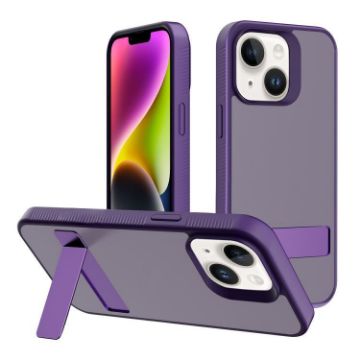 iPhone 14 Kalebol Dark Purple Frosted Hybrid TPU Phone Case - 1