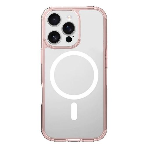 iPhone 16 Pro Max Pink Clear MagSafe Shockproof Phone Case - 1
