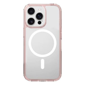 iPhone 15 Pro Max Clear MagSafe Shockproof Case - Pink - 1