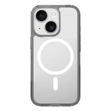 iPhone 15 Clear MagSafe Shockproof Case - Grey Kalebol Hybrid TPU - 1