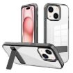 iPhone 15 Kalebol Clear Acrylic TPU Holder Case (Black) - 1