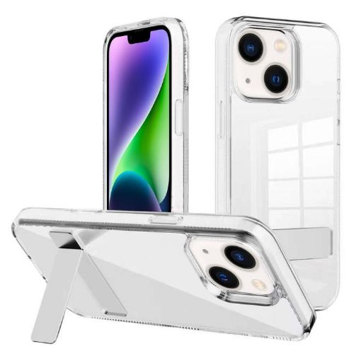 iPhone 14 Case Kalebol Holder Clear Acrylic Hybrid TPU (Transparent) - 1